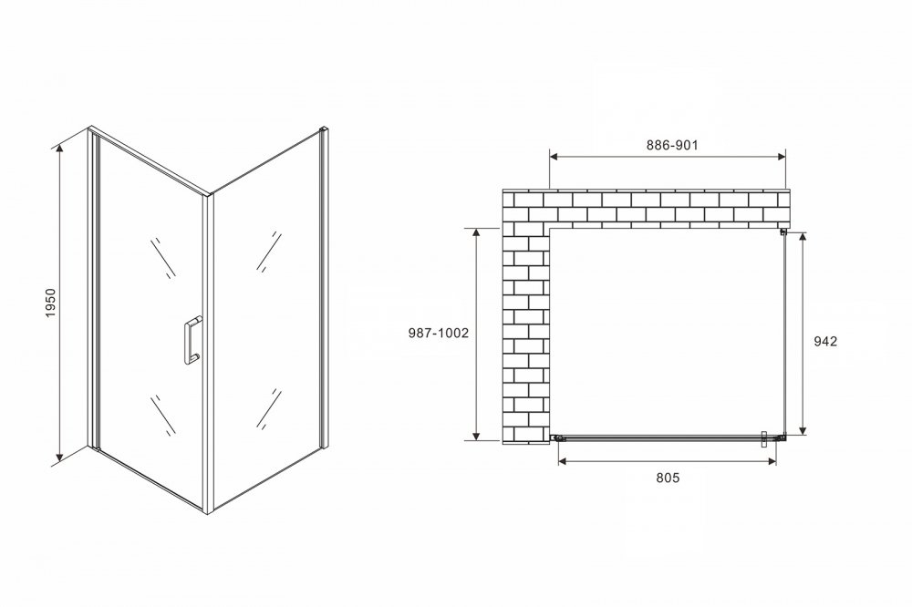 Душевой уголок Abber Sonnenstrand AG04090-S100 90x100 купить в интернет-магазине Sanbest