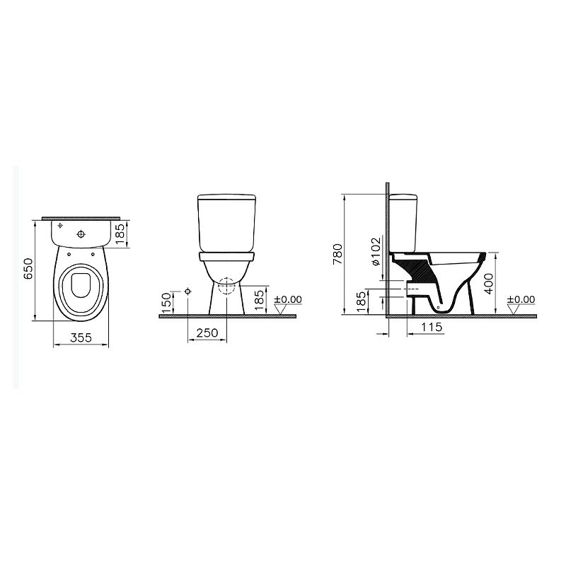 Унитаз Vitra Norm Fit 9844B099-7203 с бачком, с крышкой микролифт, белый купить в интернет-магазине Sanbest