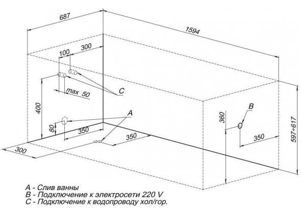 Акриловая ванна Aquanet West с г/м Energy 160x70 купить в интернет-магазине Sanbest