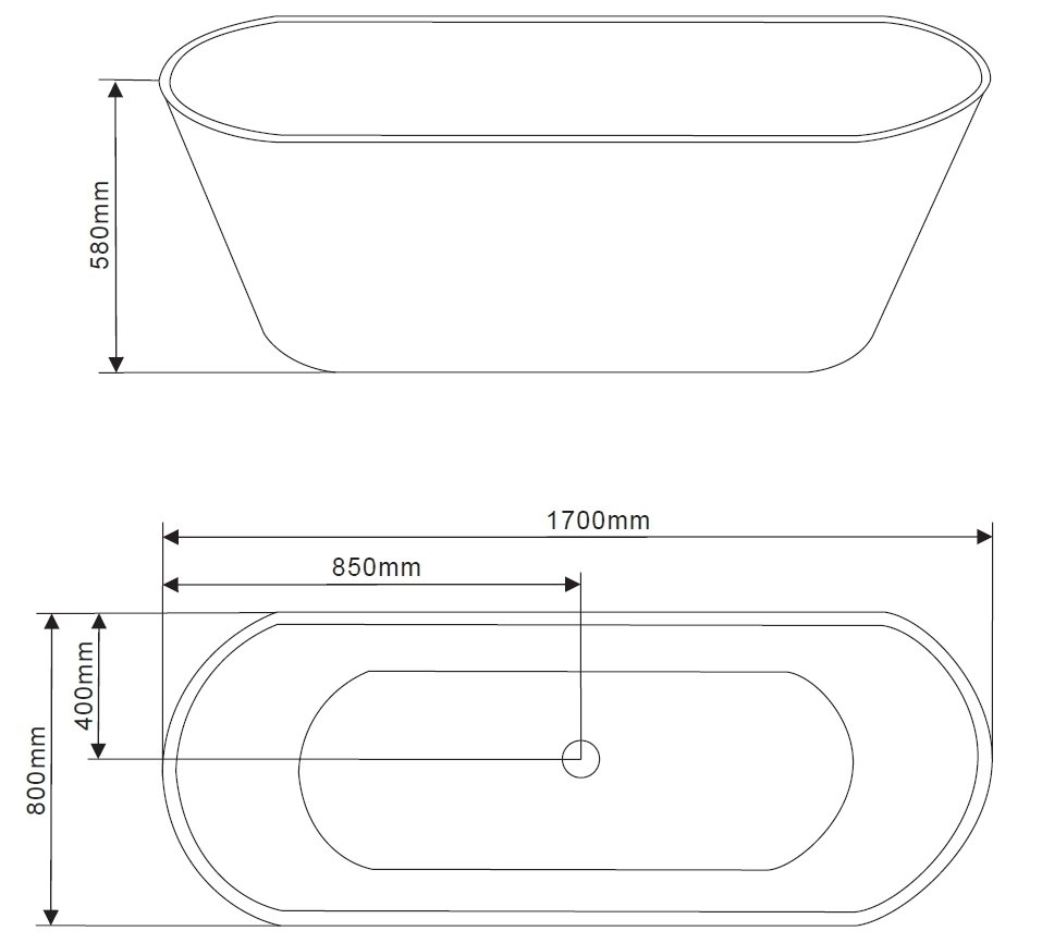 Ванна акриловая Grossman GR-1501 170x80 купить в интернет-магазине Sanbest