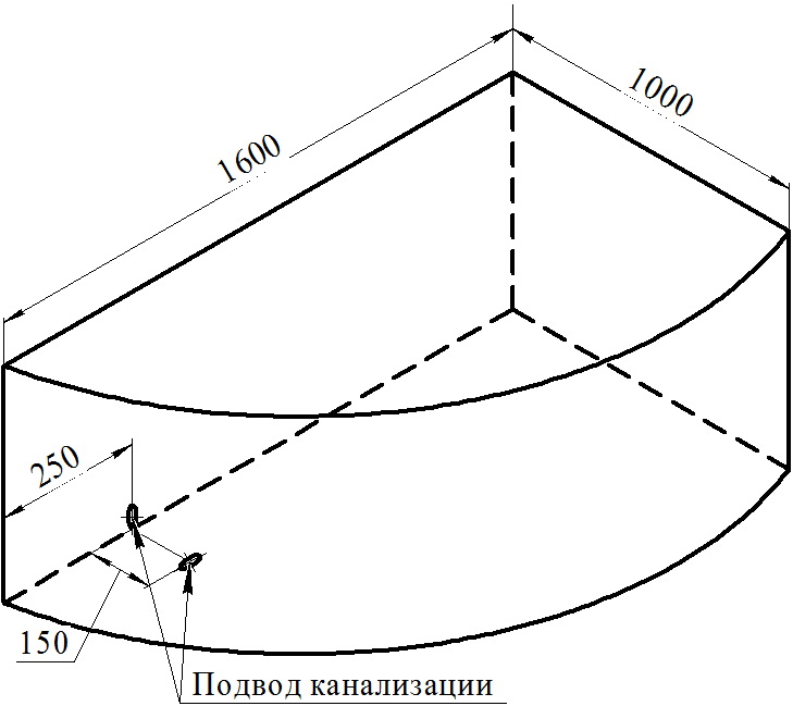 Ванна акриловая Vannesa Модерна 2-78-0-1-214 160х100 купить в интернет-магазине Sanbest