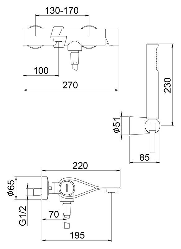 Смеситель для ванны Webert One-B NB850101441 купить в интернет-магазине сантехники Sanbest