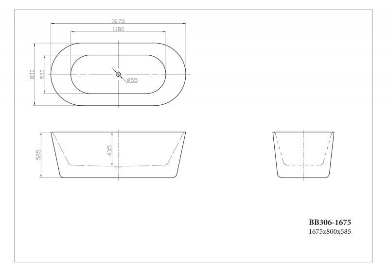 Акриловая ванна BelBagno BB306 167х80 купить в интернет-магазине Sanbest