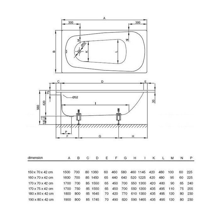 Ванна Bette Form 2945-000 AD PLUS 170x70 Белый купить в интернет-магазине Sanbest