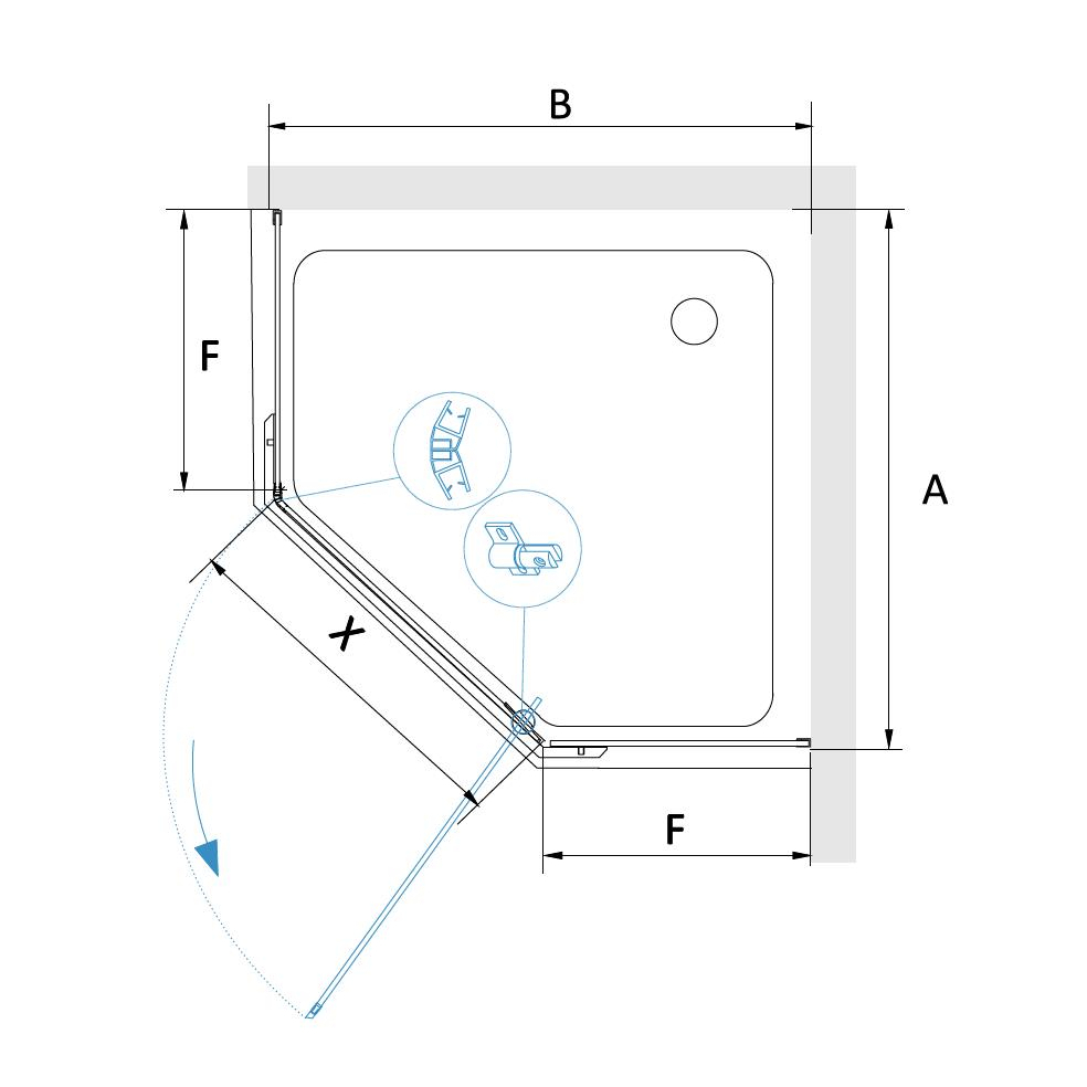 Душевой уголок RGW Passage PA-081B 100x100 35088100-14 стекло прозрачное/профиль черный купить в интернет-магазине Sanbest