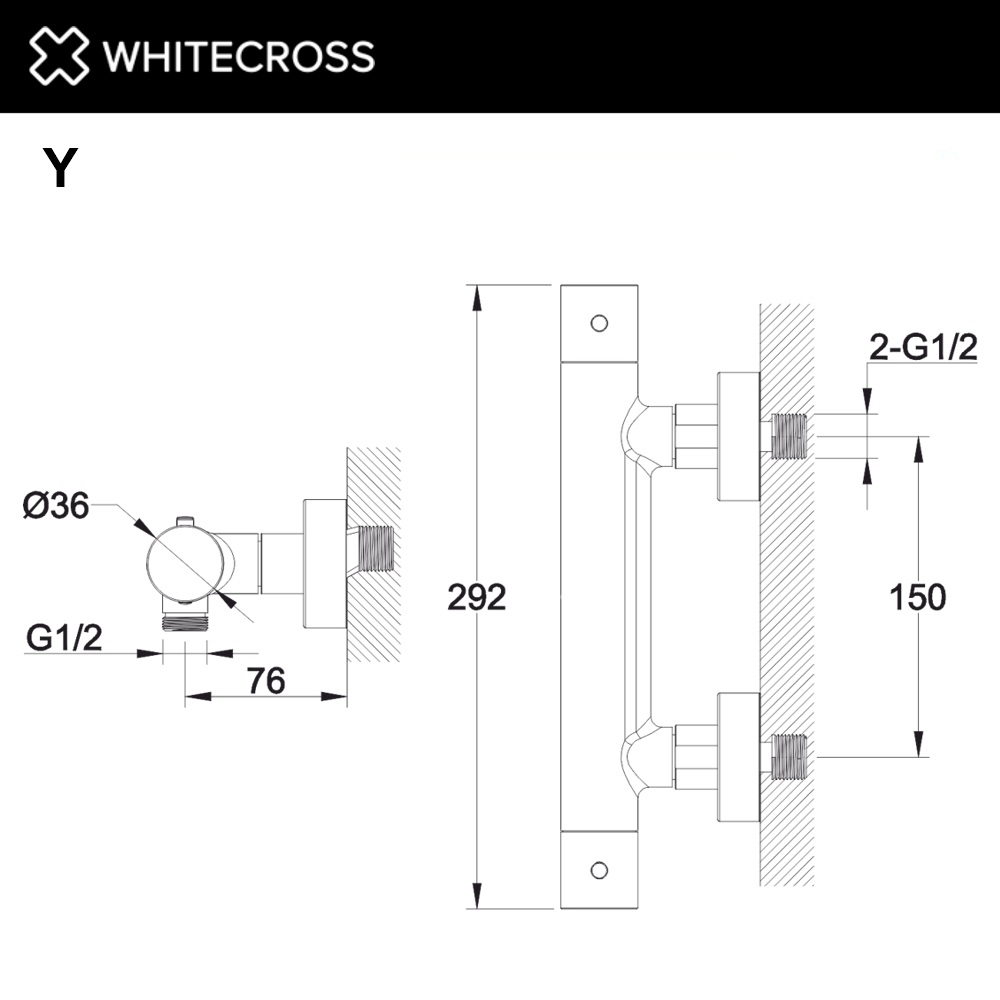 Смеситель для душа WhiteCross Y Y1246BL черный матовый купить в интернет-магазине сантехники Sanbest