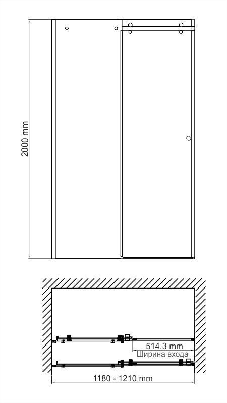 Душевая дверь WasserKRAFT Vils 56R 120 купить в интернет-магазине Sanbest