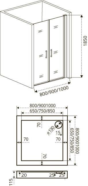 Душевая дверь Good Door FANTASY SD-90-C-CH купить в интернет-магазине Sanbest