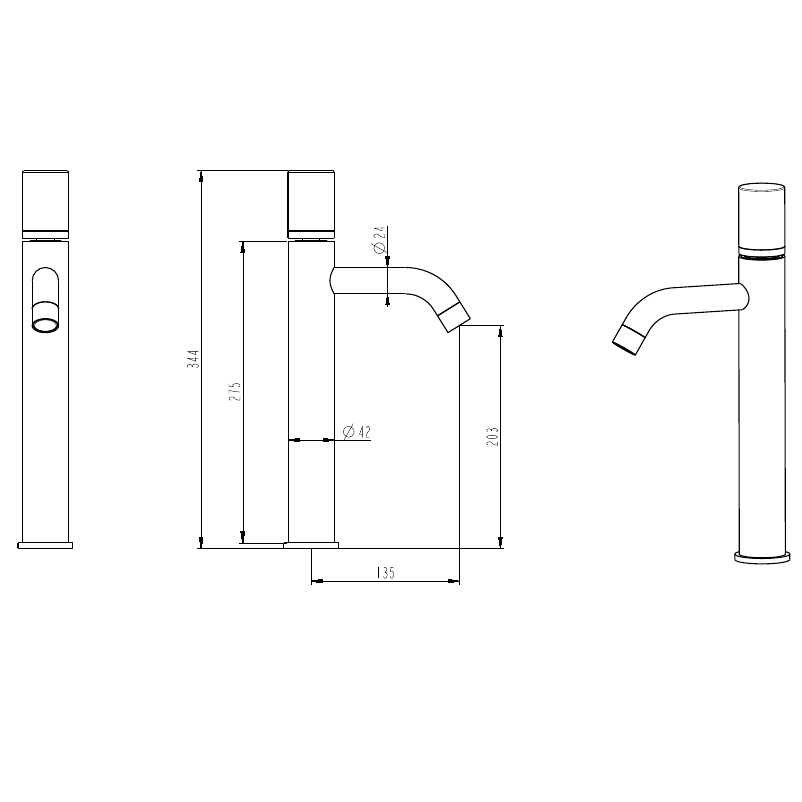 Смеситель для раковины Boheme Stick 122-WG белый/ручка золото купить в интернет-магазине сантехники Sanbest