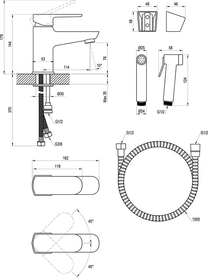 Смеситель для раковины Ravak BM X070165 хром купить в интернет-магазине сантехники Sanbest