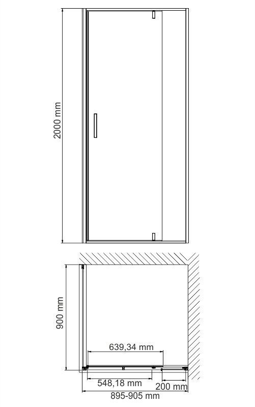 Душевой уголок WasserKRAFT Elbe 74P03 90x90 купить в интернет-магазине Sanbest