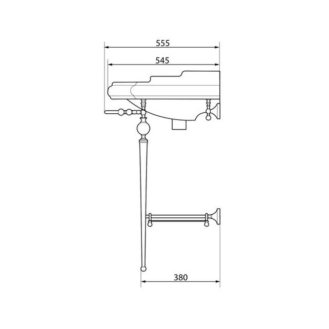 Консоль с раковиной Caprigo Concol 7064/73 Золото для ванной в интернет-магазине сантехники Sanbest