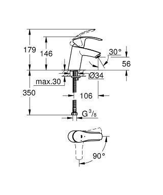 Смеситель для раковины Grohe Eurosmart New 32154002 купить в интернет-магазине сантехники Sanbest