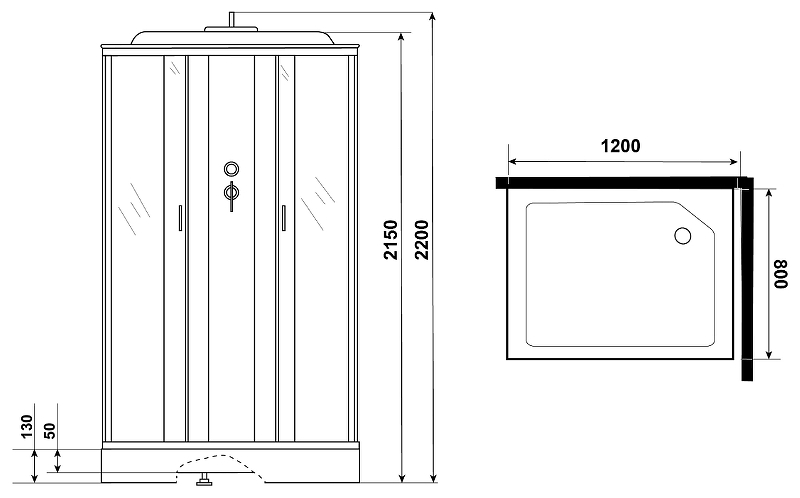 Душевая кабина Niagara Classic NG-43285-14QP 120x80 купить в интернет-магазине Sanbest