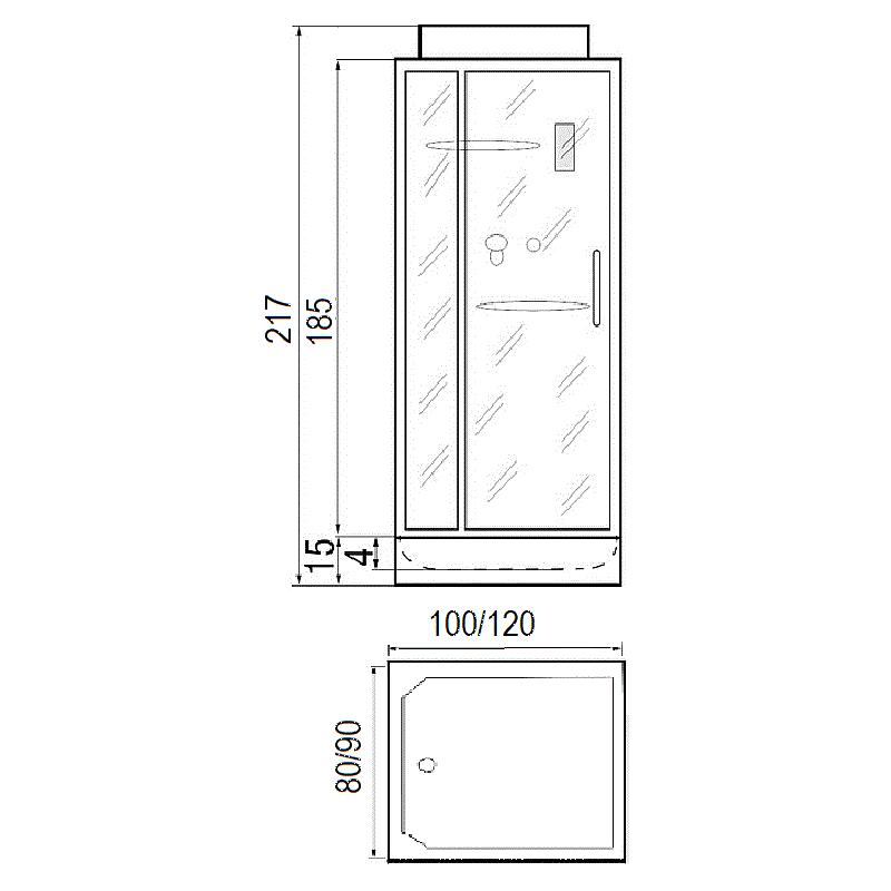 Душевая кабина River Tana 120x90 купить в интернет-магазине Sanbest