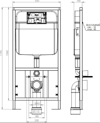 Унитаз подвесной SantiLine SL-5004MB+SL-04 безободковый, с инсталляцией, с крышкой микролифт, черный матовый купить в интернет-магазине Sanbest