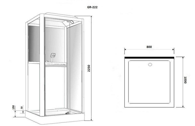 Душевая кабина Grossman GR222 80x100 купить в интернет-магазине Sanbest