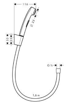 Гигиенический душ Hansgrohe 32128000 купить в интернет-магазине сантехники Sanbest