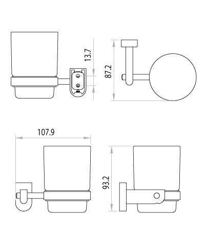 Стакан настенный Lemark Omega LM3136C купить в интернет-магазине сантехники Sanbest