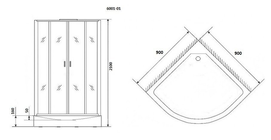 Душевая кабина Niagara Premium NG- 6001-01 90x90 купить в интернет-магазине Sanbest