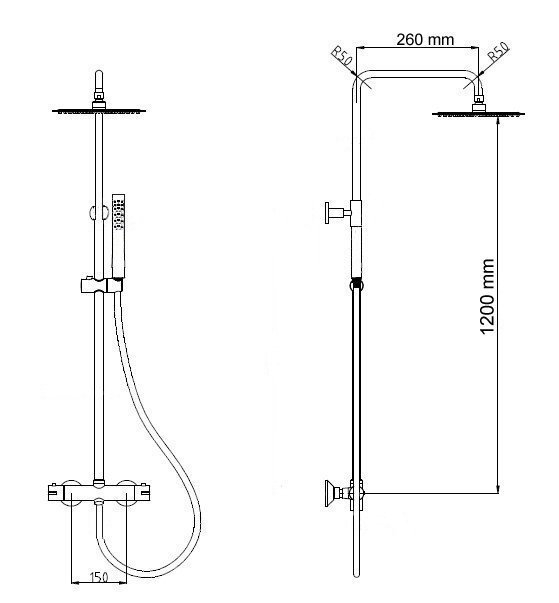 Душевая система RGW Shower Panels SP-21 120х26 купить в интернет-магазине сантехники Sanbest
