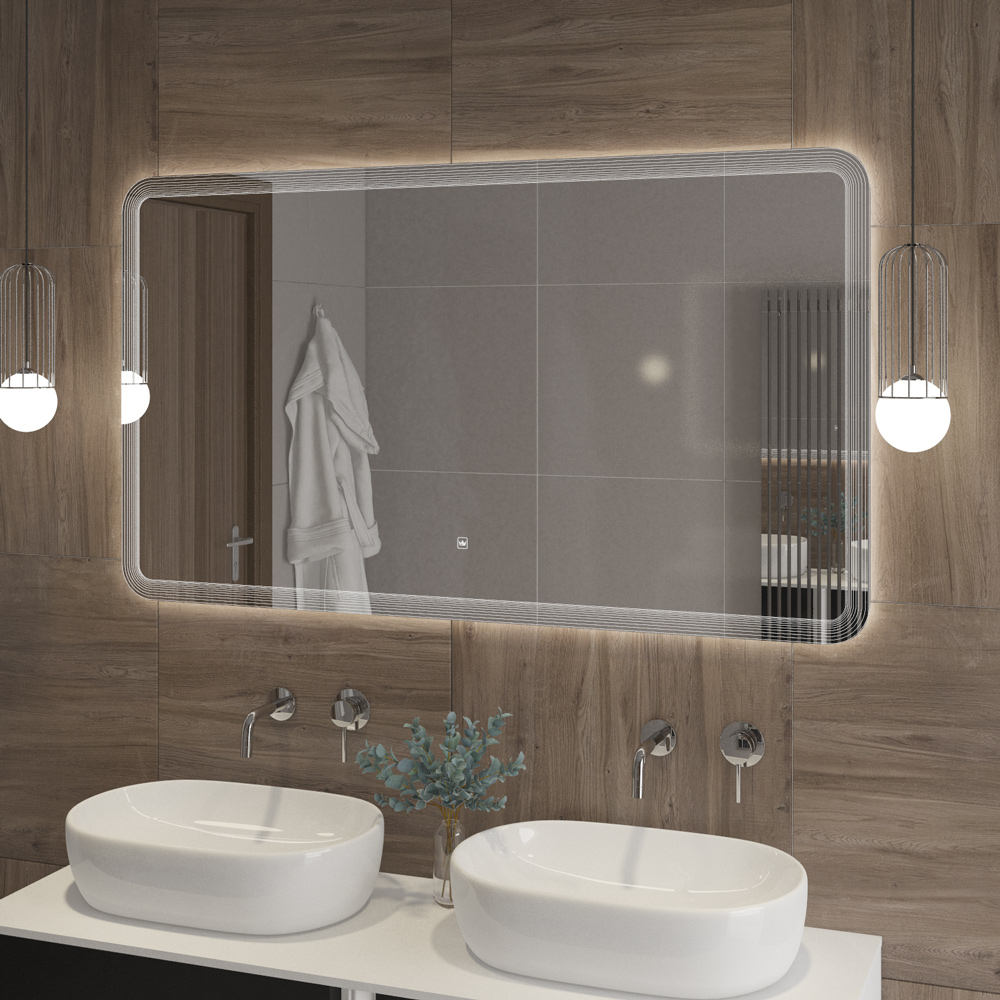 Зеркало с LED подстветкой Cezares DUET CZR-SPC-LED-TCH 140x80 в ванную от интернет-магазине сантехники Sanbest