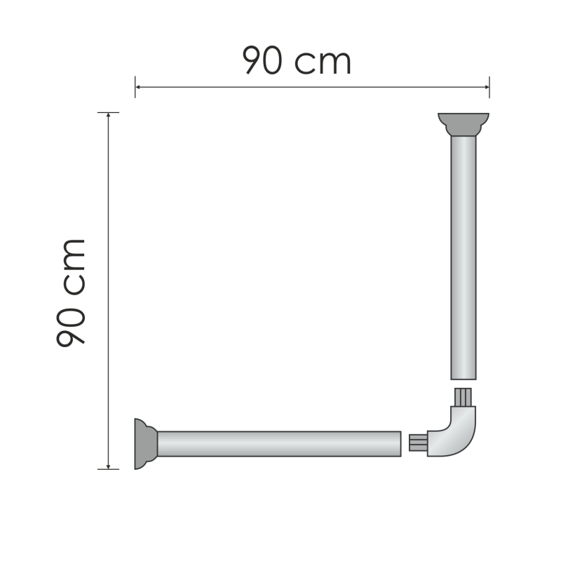 Карниз для ванны WasserKraft Elbe SC-729090 купить в интернет-магазине сантехники Sanbest