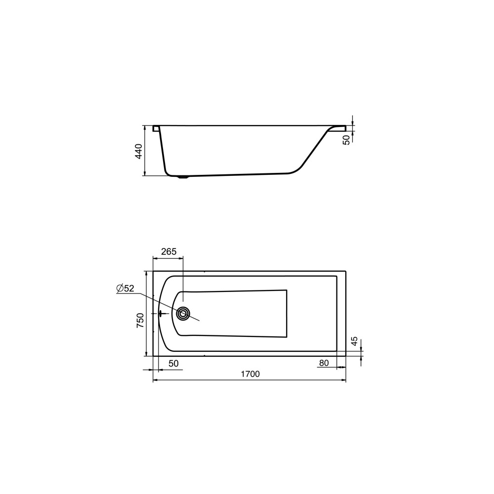 Ванна Santek Фиджи 1WH501596 170x75 купить в интернет-магазине Sanbest