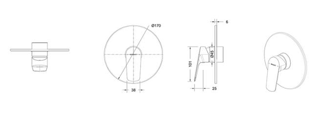 Смеситель для душа Bravat Rhein PB8429564BW-ENG купить в интернет-магазине сантехники Sanbest