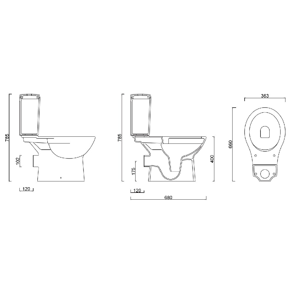 Унитаз напольный Gural Vit Carmina Slim CA48KLZ00&CA09RZV00 безободковый, с крышкой микролифт, с бачком купить в интернет-магазине Sanbest