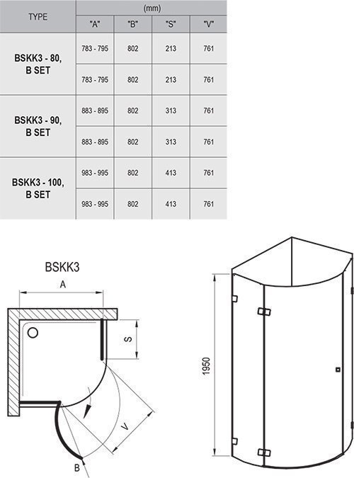 Душевой угол Ravak Brilliant BSKK3 80x80 купить в интернет-магазине Sanbest