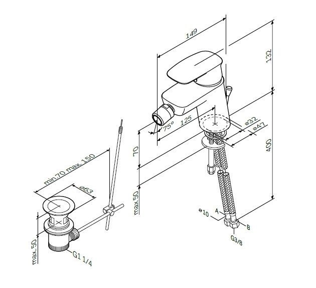 Смеситель для биде AM.PM Spirit 2.1 F71A83100 купить в интернет-магазине сантехники Sanbest