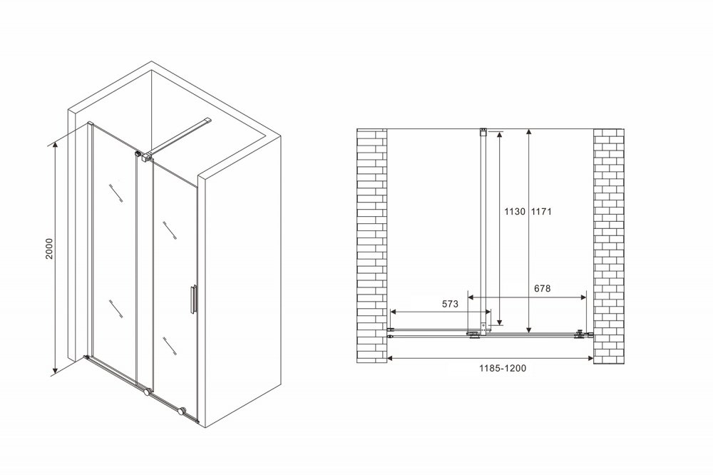 Душевая дверь Abber Komfort AG90120 120 купить в интернет-магазине Sanbest