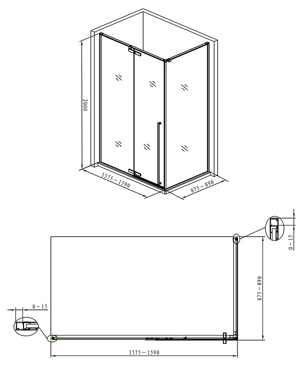 Душевой уголок Allen Brau Fantasy 160x90 3.11005-00 хром купить в интернет-магазине Sanbest