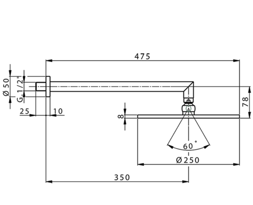 Верхний душ Cisal LESS NEW DS01363040 купить в интернет-магазине сантехники Sanbest