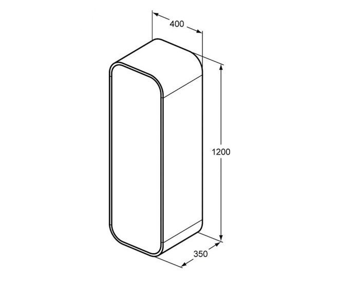 Шкаф-пенал Ideal Standard Dea T7874S3 40 светло-коричневый глянцевый для ванной в интернет-магазине сантехники Sanbest