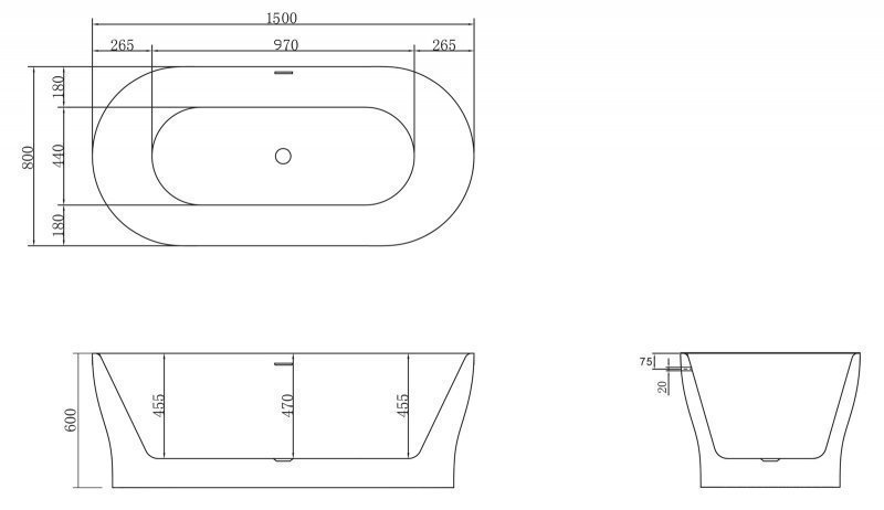 Ванна BelBagno BB405 1500 купить в интернет-магазине Sanbest