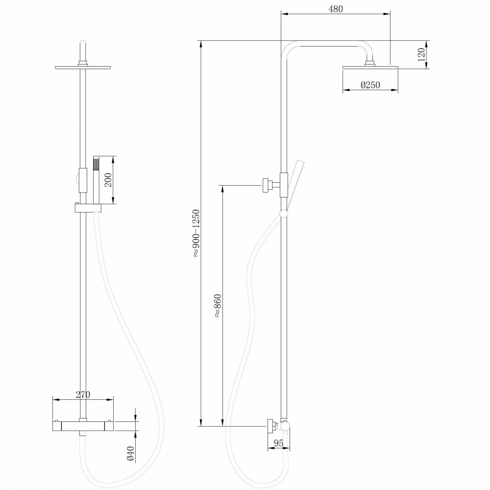 Душевая система Abber Wasser Kreis AF8160NG никель купить в интернет-магазине сантехники Sanbest