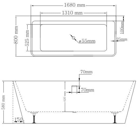 Ванна акриловая Lagard Vela Treasure Gold 168х80 золото купить в интернет-магазине Sanbest