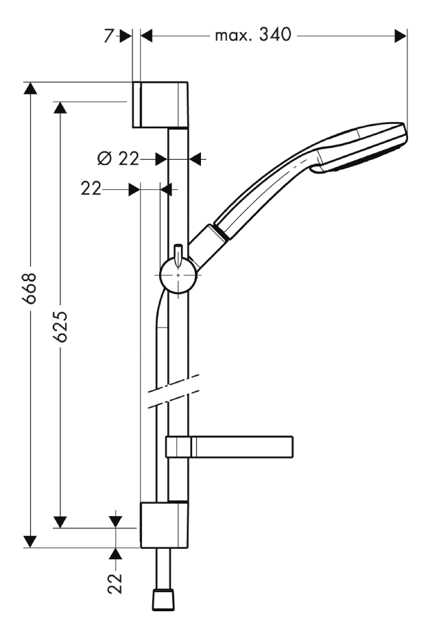 Душевая гарнитура Hansgrohe Croma 100 Vario 27772000 купить в интернет-магазине сантехники Sanbest