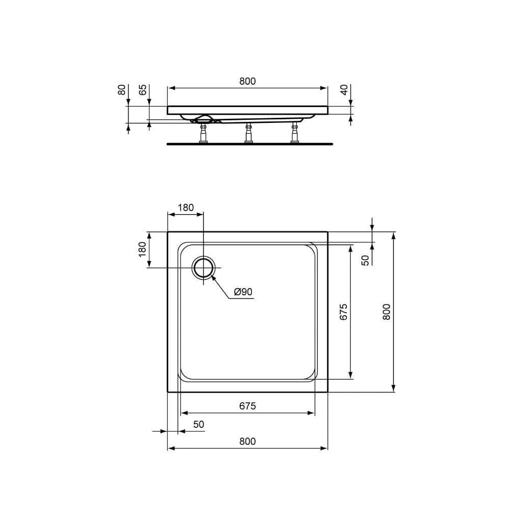 Душевой поддон Ideal Standard Hotline K276601 80x80 купить в интернет-магазине Sanbest