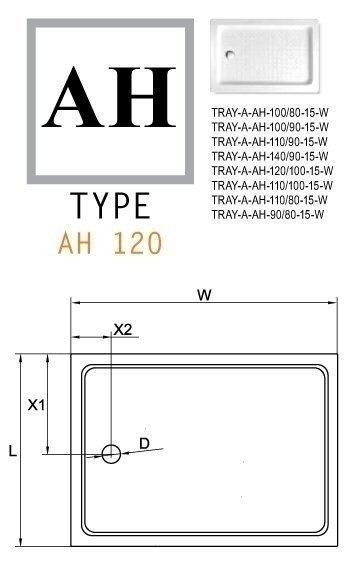 Душевой поддон Cezares TRAY-A-AH-15-W 110х100 купить в интернет-магазине Sanbest