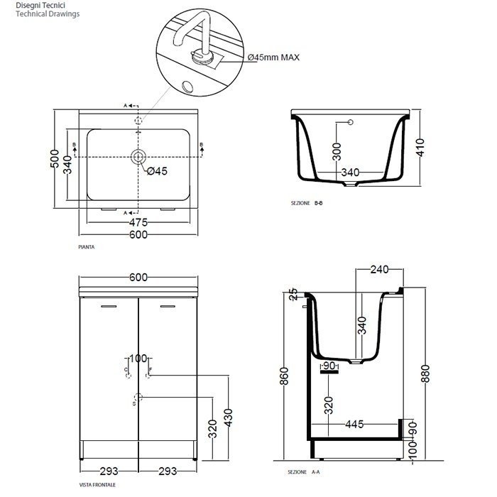 Раковина напольная Kerasan Aquadom 60x50 029201*0 Белый купить в интернет-магазине Sanbest