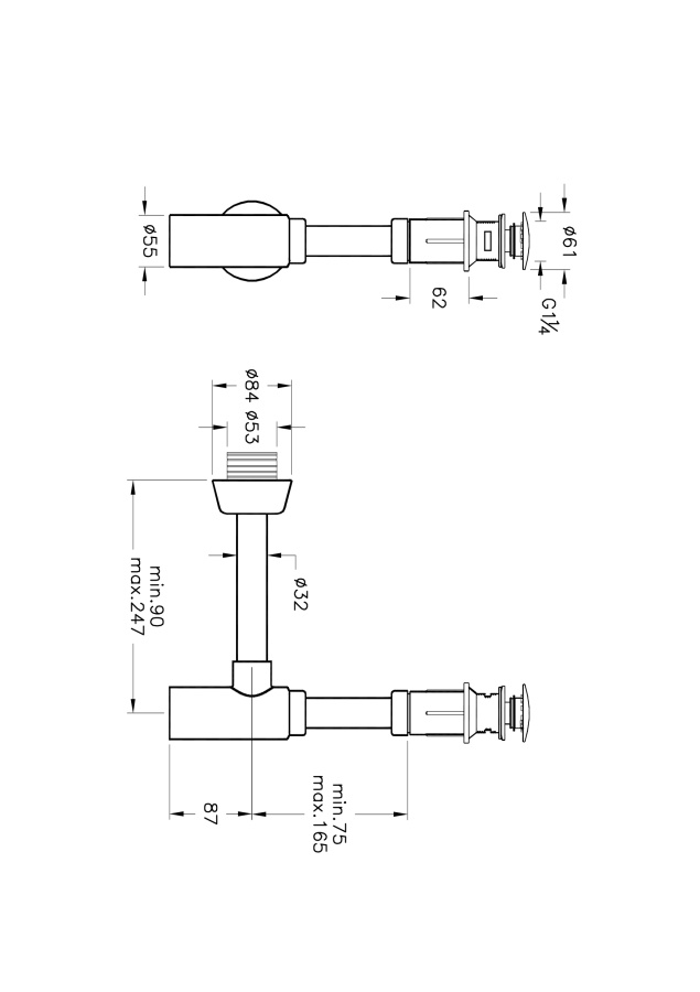 Сифон для раковины VitrA Syphon A45154 хром купить в интернет-магазине сантехники Sanbest