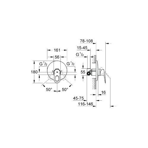 Смеситель для душа Grohe Bauloop 29080 000 купить в интернет-магазине сантехники Sanbest