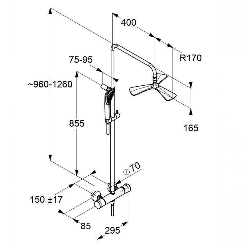 Душевая система Kludi Fizz Dual Shower System 670950500 купить в интернет-магазине сантехники Sanbest