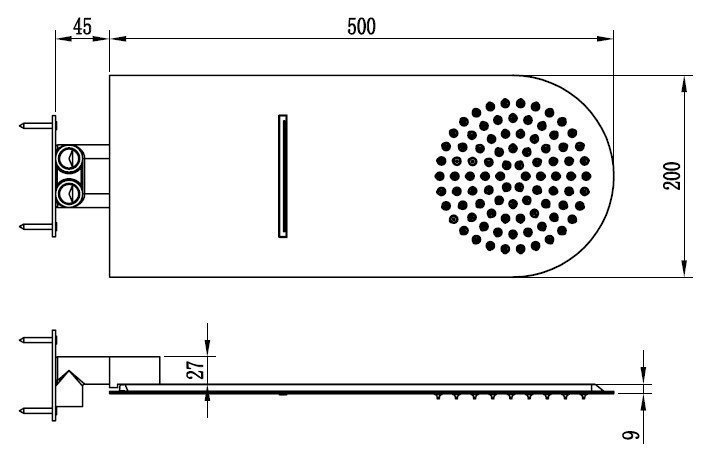 Верхний душ RGW Shower Panels SP-62 54х20 купить в интернет-магазине сантехники Sanbest