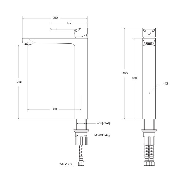 Смеситель для раковины Cezares STYLUS-LC-IN-W0 сатин купить в интернет-магазине сантехники Sanbest