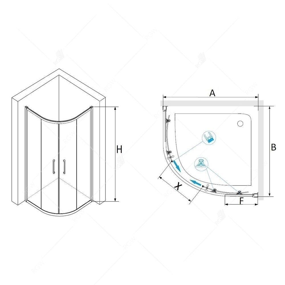 Душевой уголок RGW Passage PA-51 80x80 купить в интернет-магазине Sanbest