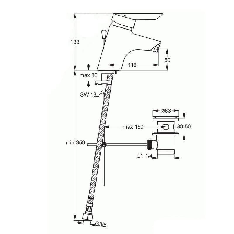 Смеситель для биде Ideal Standard Ceraplus B8206AA купить в интернет-магазине сантехники Sanbest